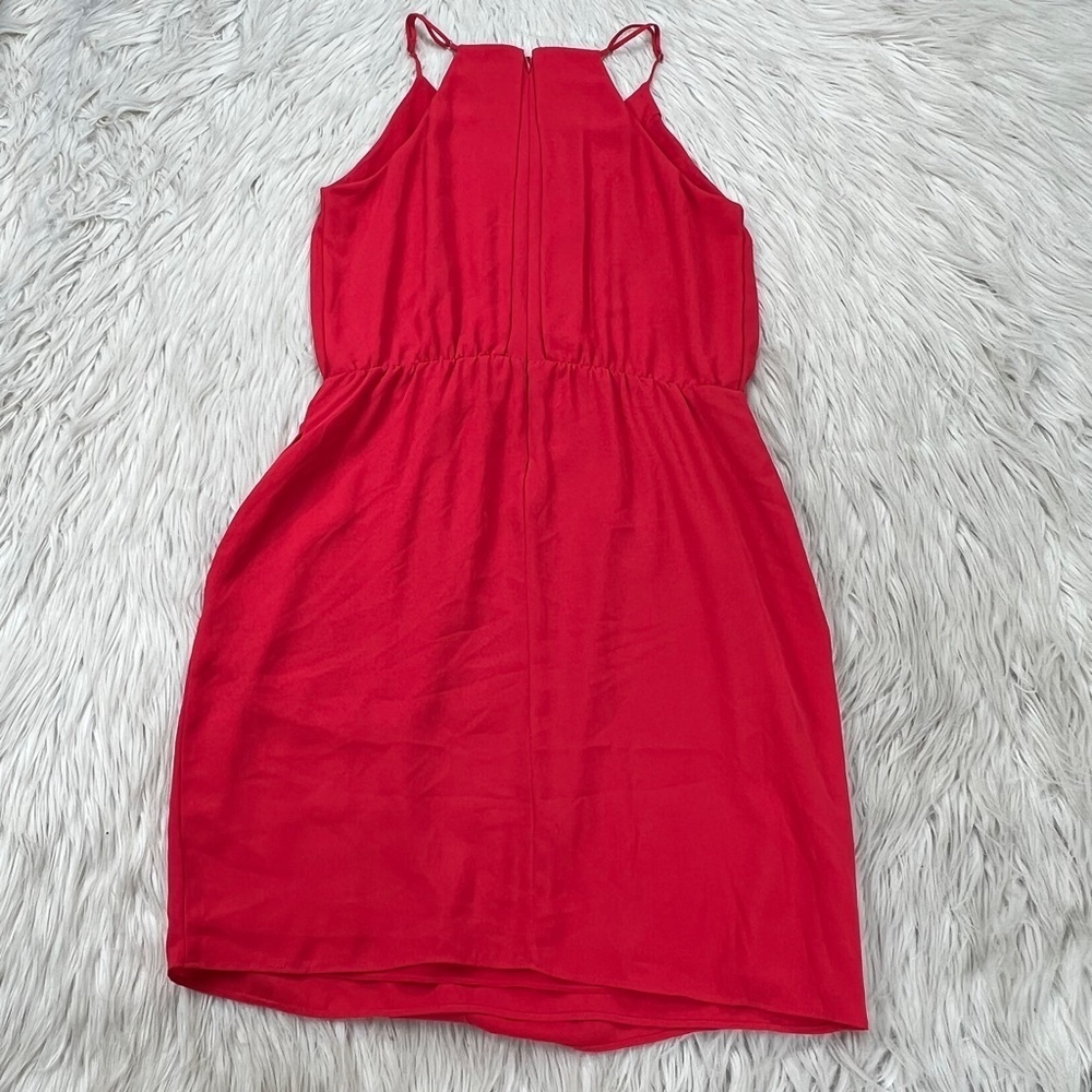 Chelsea28 Red Surplus Faux Wrap Fit Flare Dress - Picture 8 of 9